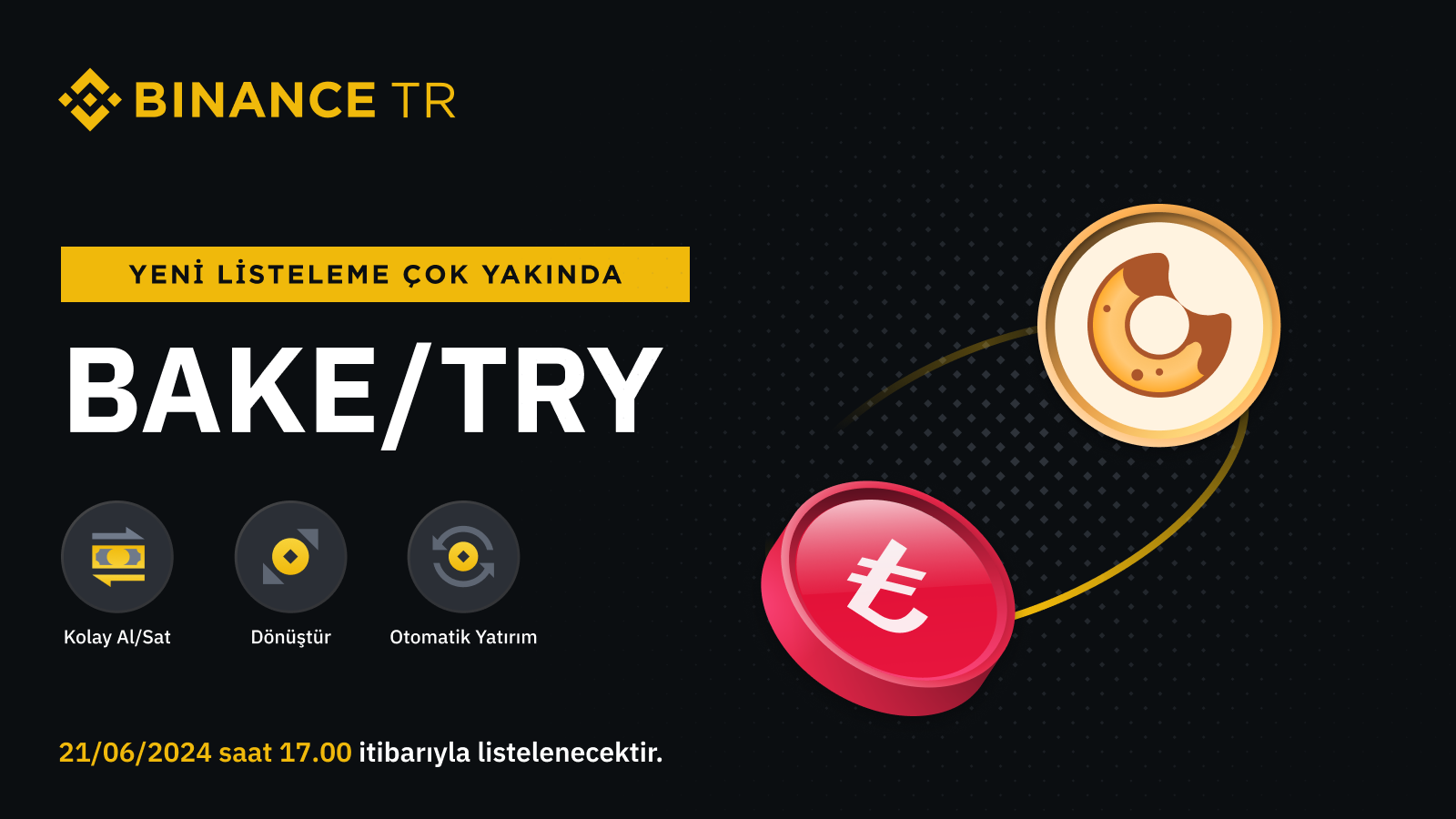 Binance TR, BAKE'i TRY İşlem Çiftinde Listeleyecek